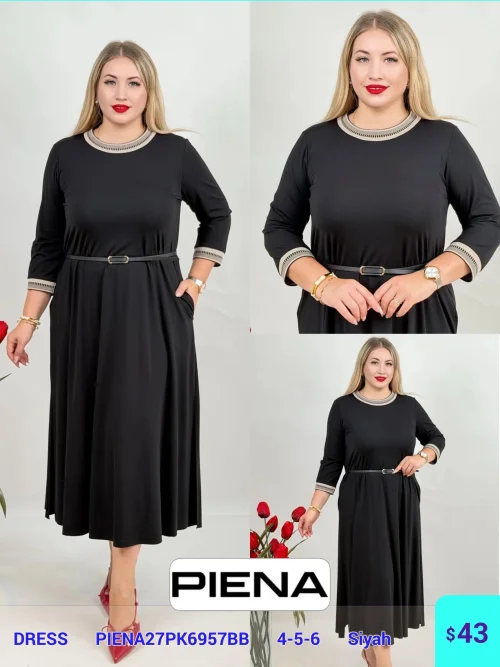 Платье DIAGONAL (Black, модель PIENA27PK6957BB) оптом