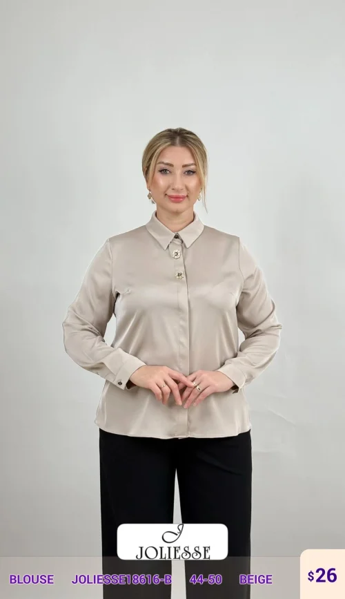 Блузка DIAGONAL (Beige, модель JOLIESSE18616-B) оптом