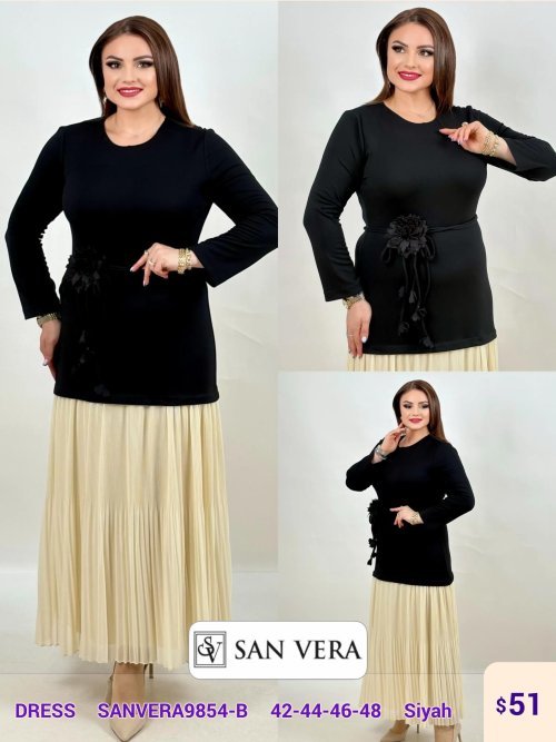 Платье DIAGONAL (Black, модель SANVERA9854-B) оптом