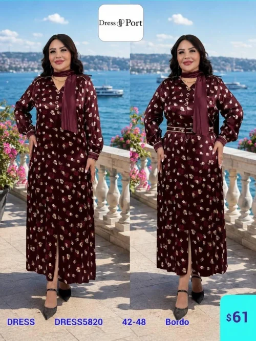 Платье DIAGONAL (Burgundy, модель DRESS5820) оптом