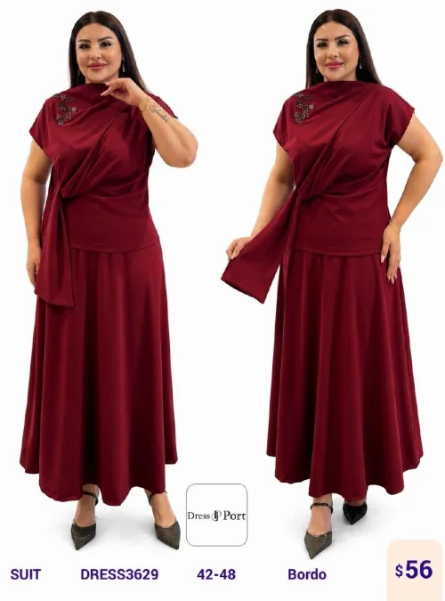 Костюмы и комплекты DIAGONAL (Burgundy, модель DRESS3629) оптом