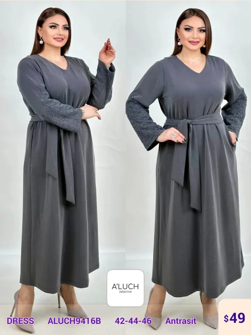 Платье DIAGONAL (Dark gray, модель ALUCH9416B) оптом
