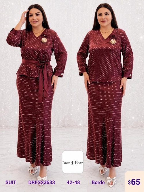 Костюмы и комплекты DIAGONAL (Burgundy, модель DRESS3633) оптом