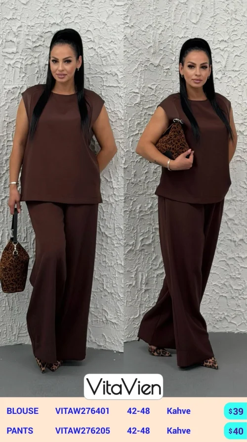 Блузка DIAGONAL (Brown, модель VITAW276401) оптом