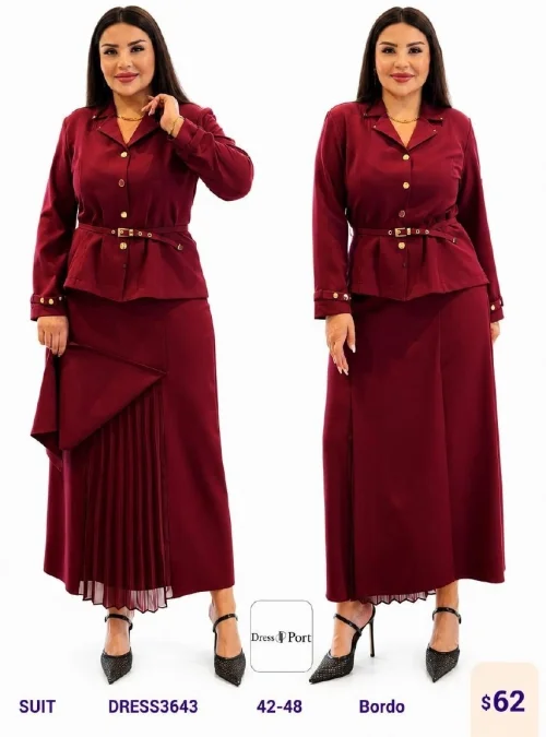 Костюмы и комплекты DIAGONAL (Burgundy, модель DRESS3643) оптом