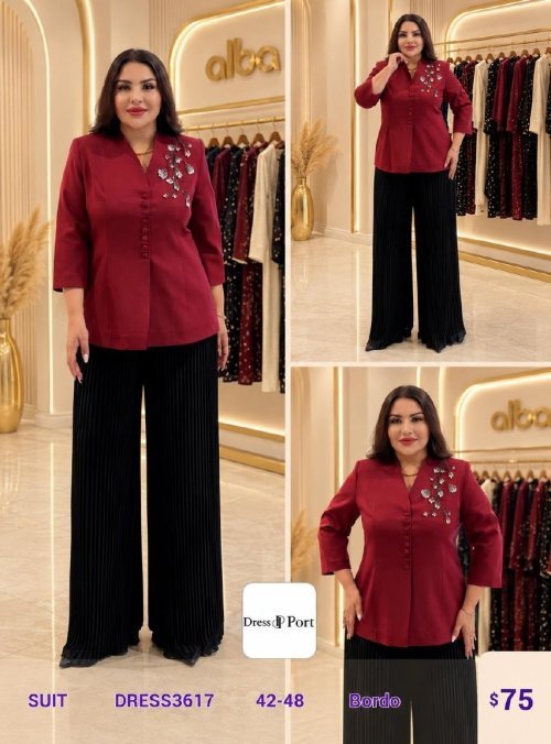 Костюмы и комплекты DIAGONAL (Burgundy, модель DRESS3617) оптом