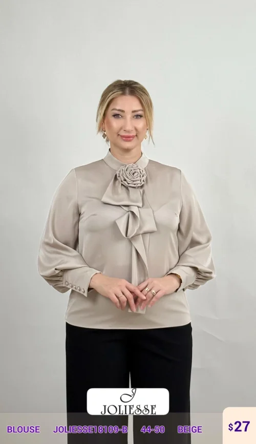 Блузка DIAGONAL (Beige, модель JOLIESSE1) оптом