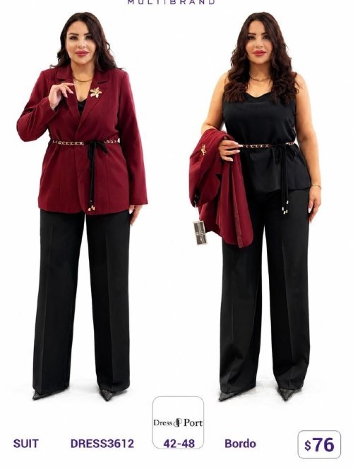 Костюмы и комплекты DIAGONAL (Burgundy, модель DRESS3612) оптом