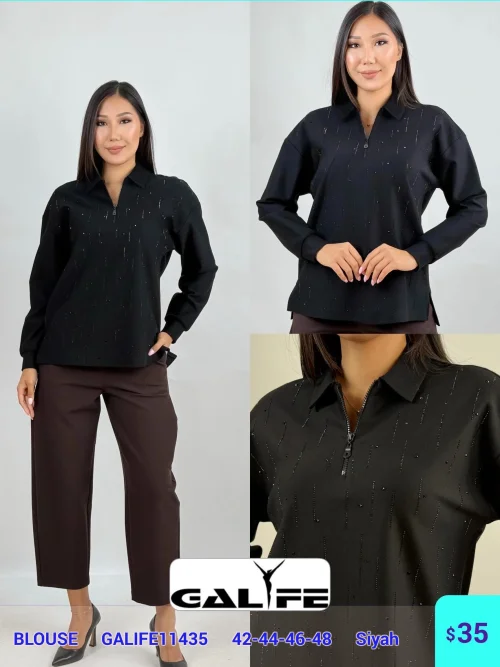 Блузка DIAGONAL (Black, модель GALIFE11435) оптом
