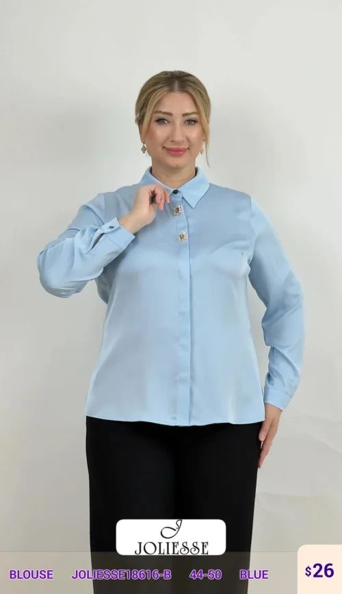 Блузка DIAGONAL (Blue, модель JOLIESSE18616-B) оптом