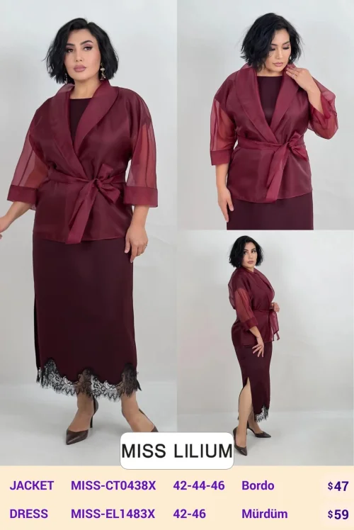 Жакет DIAGONAL (Burgundy, модель MISS-CT0438X) оптом
