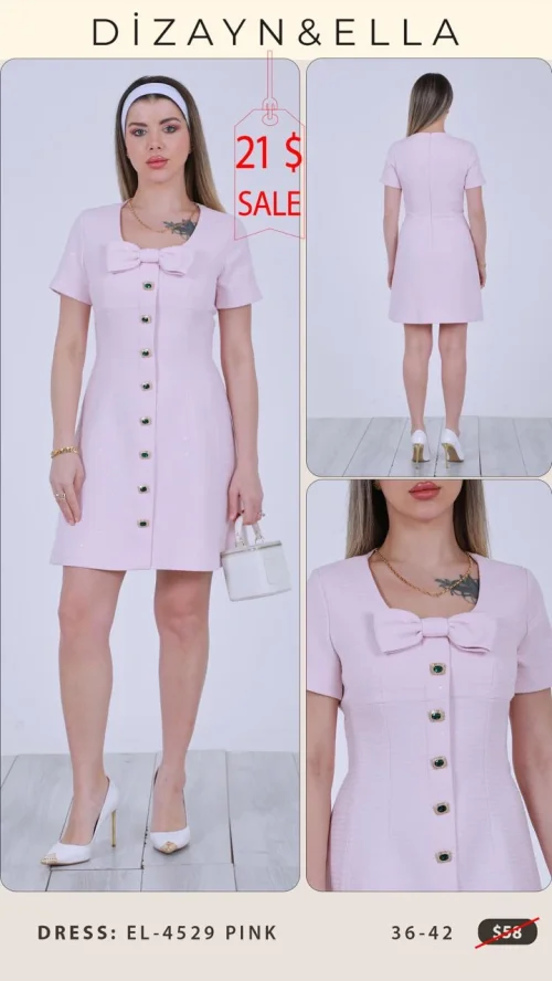 Платье Dizayn&Ella (Розовый, модель EL-4529) оптом