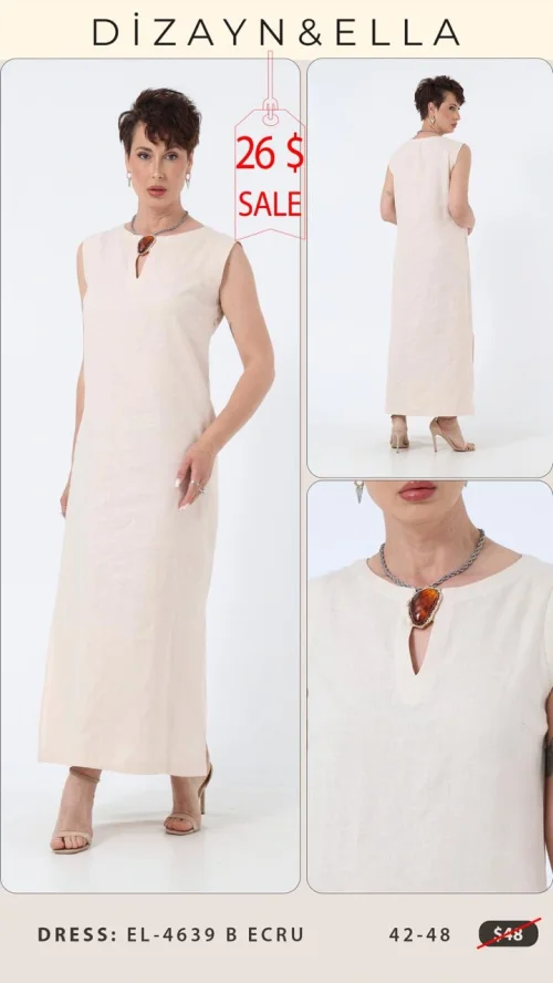 Платье Dizayn&Ella (Кремовый, модель EL-4639 B) оптом
