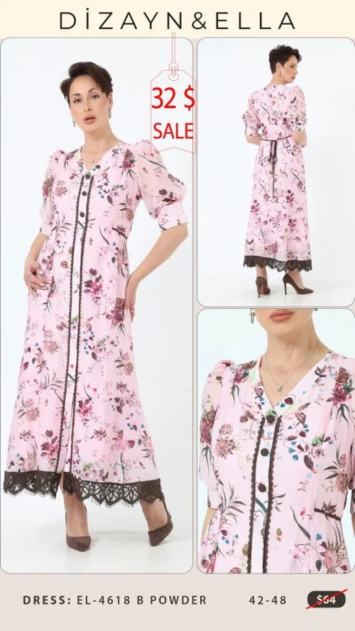 Платье Dizayn&Ella (Розовый, модель EL-4618 B) оптом
