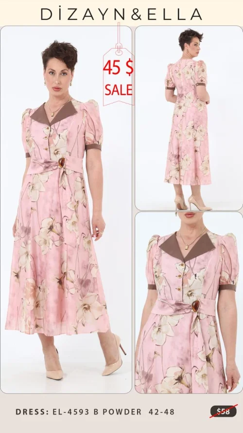 Платье Dizayn&Ella (Розовый, модель EL-4593 B) оптом