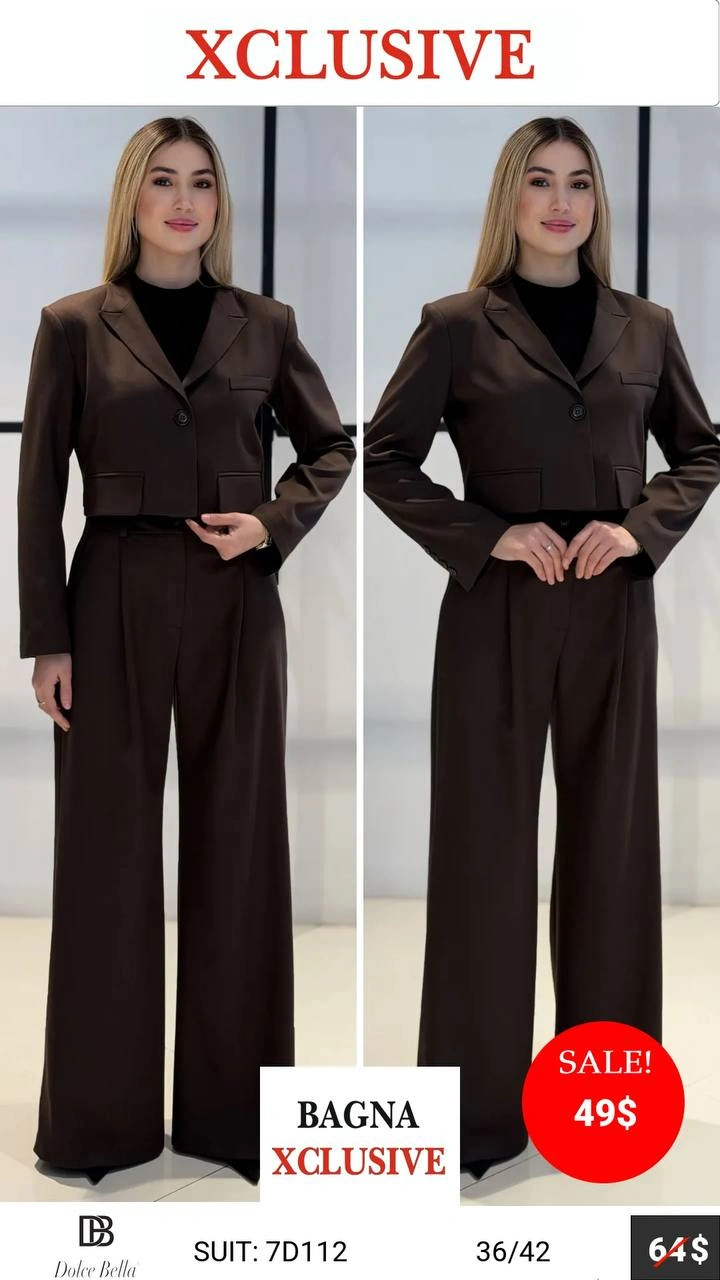 Костюм, DOLCE BELLA, Коричневый, модель 7D112, женская одежда оптом из Турции, Лалели