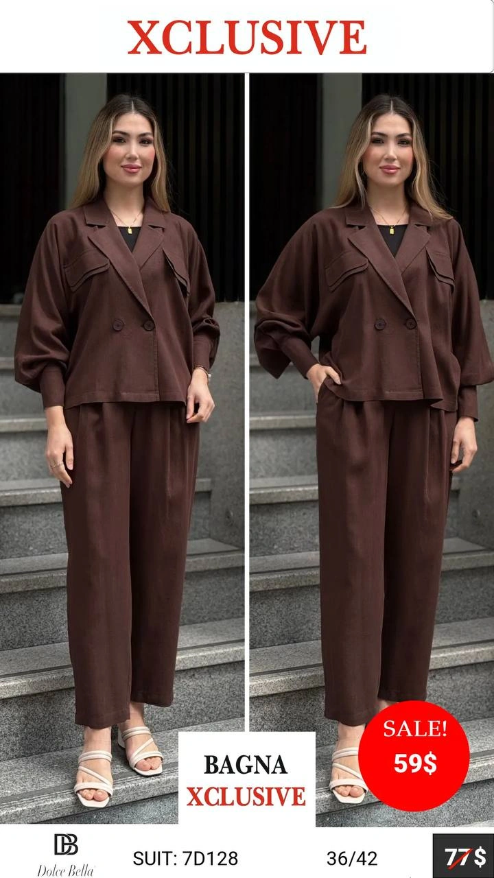 Костюм, Dolce Bella, Коричневый, модель 7D128, женская одежда оптом из Турции, Лалели