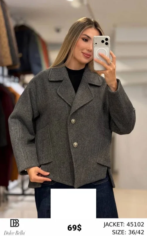 Жакет DOLCE BELLA (Темно-серый, модель 45102) оптом