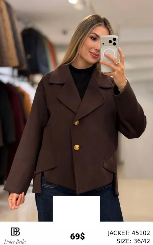 Жакет DOLCE BELLA (Коричневый, модель 45102) оптом