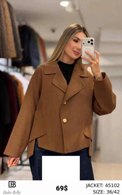 Жакет DOLCE BELLA (Коричневый, модель 45102) оптом