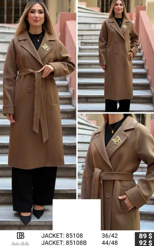 Пальто DOLCE BELLA (Коричневый, модель 85108) оптом