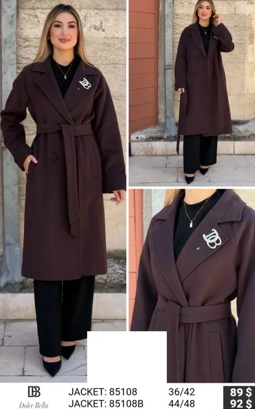 Пальто DOLCE BELLA (Винный, модель 85108) оптом