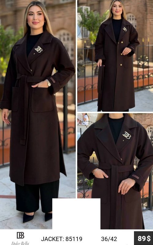 Пальто DOLCE BELLA (Dark burgundy, модель 85119) оптом
