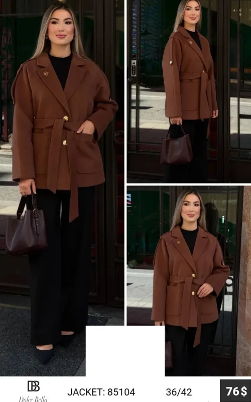 Пальто DOLCE BELLA (Brown, модель 85104) оптом