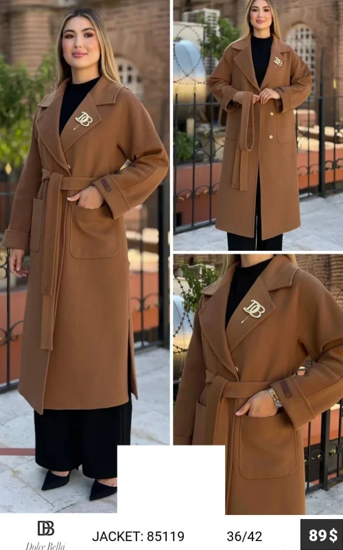 Пальто DOLCE BELLA (Light brown, модель 85119) оптом