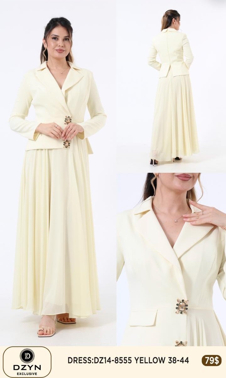 Платье DZYN EXCLUSIVE (Желтый, модель DZ14-8555) оптом