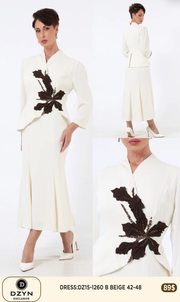 Платье DZYN EXCLUSIVE (Beige, модель DZ15-1260) оптом