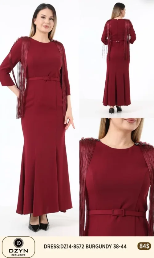 Платье DZYN EXCLUSIVE (Burgundy, модель DZ14-8572) оптом