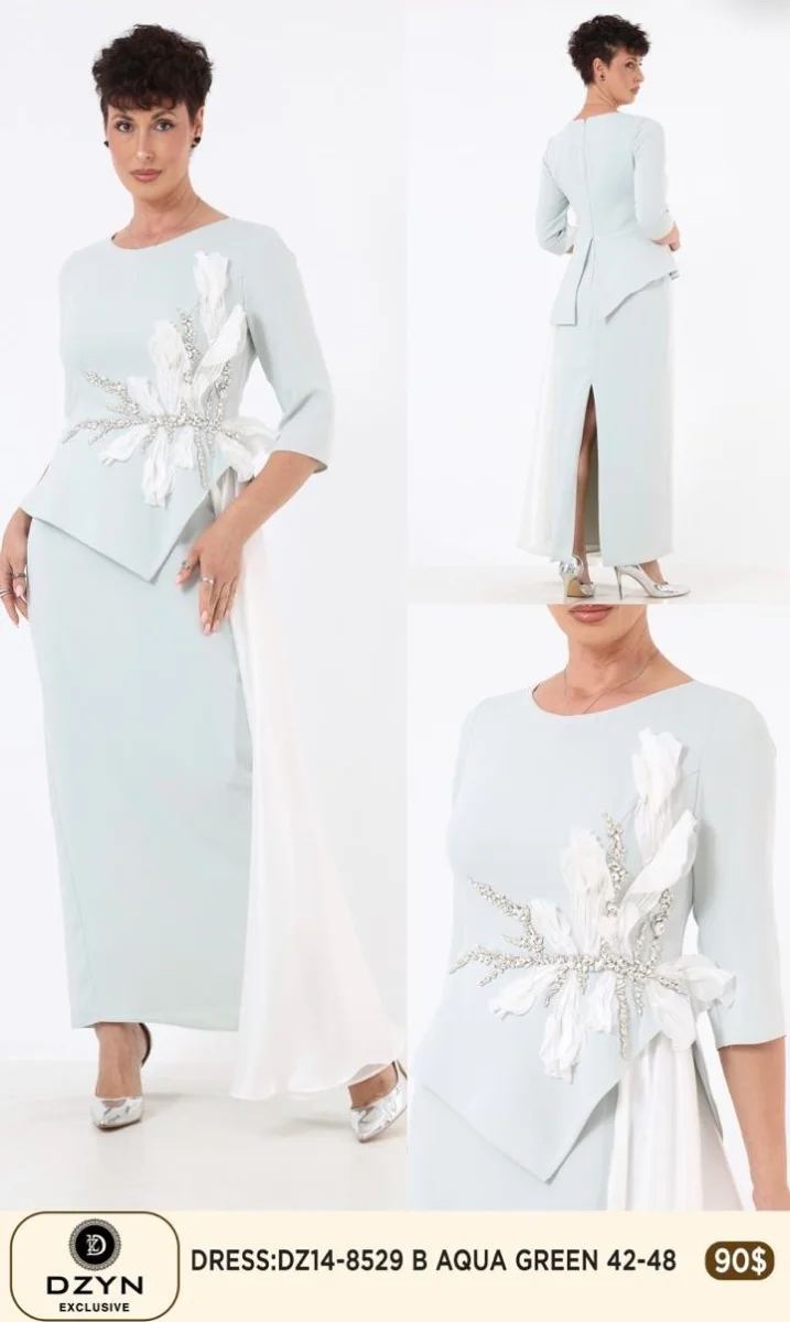 Платье DZYN EXCLUSIVE (Green, модель DZ14-8529) оптом