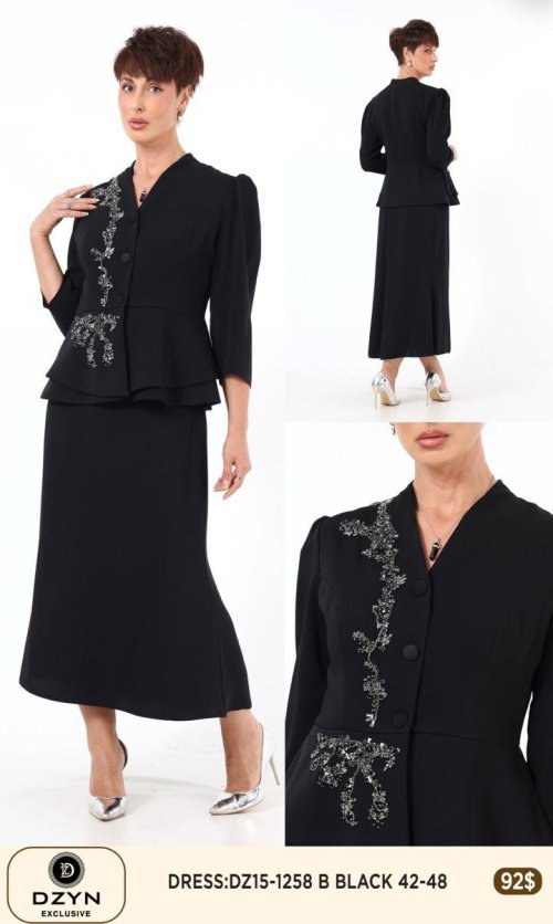 Платье DZYN EXCLUSIVE (Black, модель DZ15-1258) оптом
