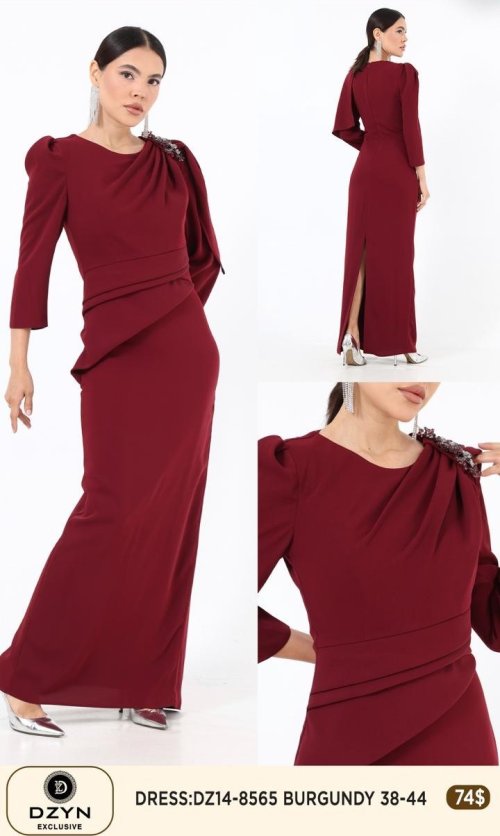 Платье DZYN EXCLUSIVE (Бордовый, модель DZ14-8565) оптом
