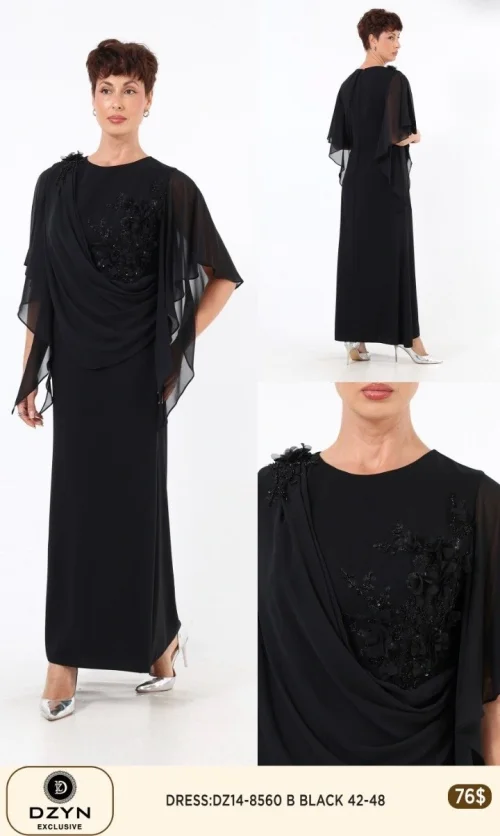 Платье DZYN EXCLUSIVE (Black, модель 8560) оптом