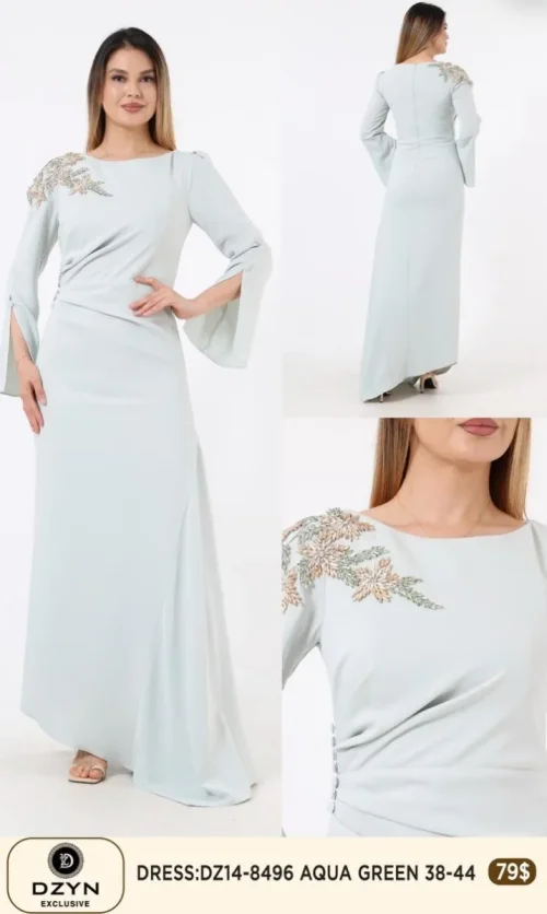 Платье DZYN EXCLUSIVE (Green, модель 8496) оптом