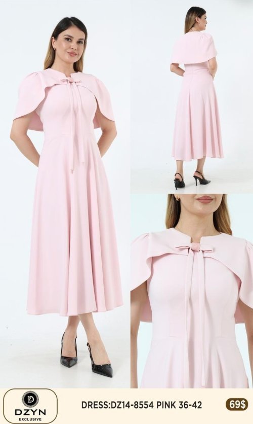 Платье DZYN EXCLUSIVE (Розовый, модель DZ14-8554) оптом
