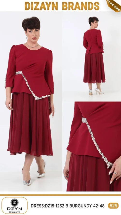 Платье DZYN EXCLUSIVE (Бордовый, модель DZ15-1232) оптом