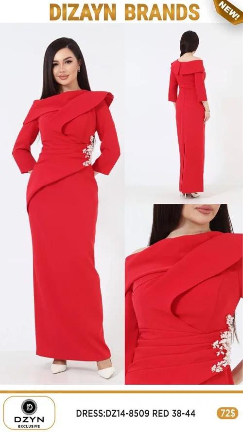 Платье DZYN EXCLUSIVE (Красный, модель DZ14-8509) оптом