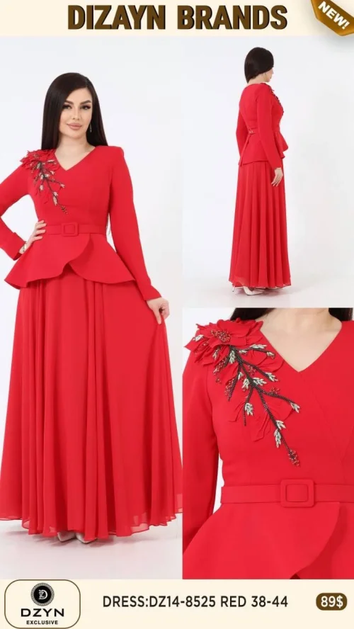Платье DZYN EXCLUSIVE (Красный, модель DZ14-8525) оптом