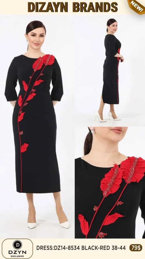 Платье DZYN EXCLUSIVE (Черный, модель DZ14-8534) оптом