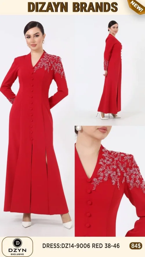 Платье DZYN EXCLUSIVE (Красный, модель DZ14-9006) оптом