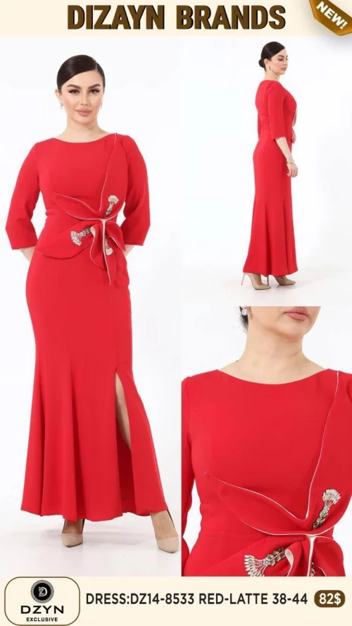 Платье DZYN EXCLUSIVE (Красный, модель DZ14-8533) оптом