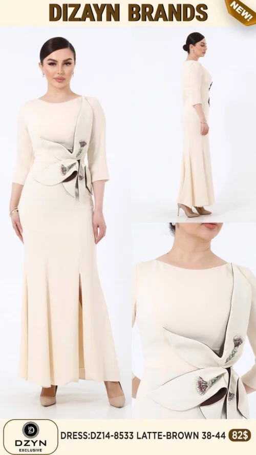 Платье DZYN EXCLUSIVE (Коричневый, модель DZ14-8533) оптом