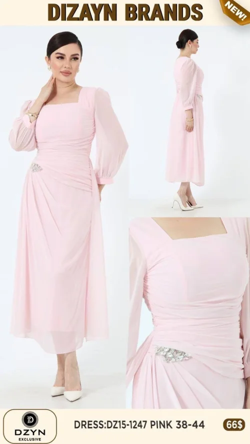 Платье DZYN EXCLUSIVE (Розовый, модель DZ15-1247) оптом