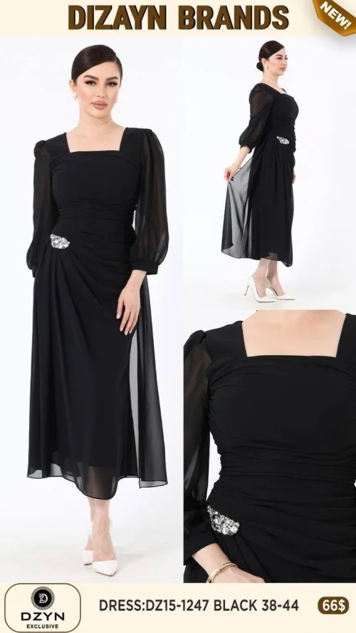 Платье DZYN EXCLUSIVE (Черный, модель DZ15-1247) оптом