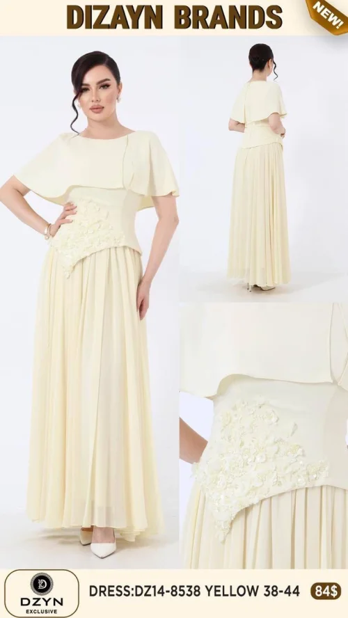 Платье DZYN EXCLUSIVE (Желтый, модель DZ14-8538) оптом