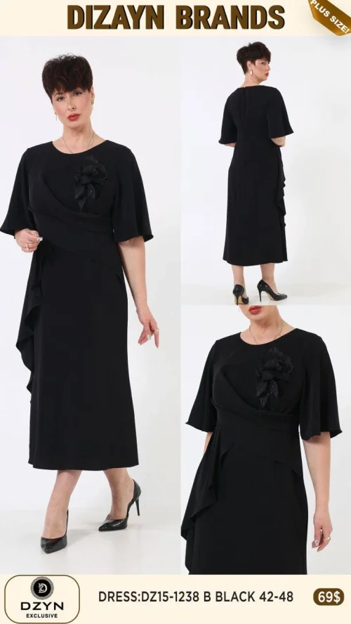 Платье DZYN EXCLUSIVE (Черный, модель DZ15-1238) оптом
