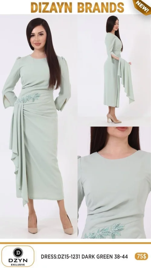 Платье DZYN EXCLUSIVE (Зеленый, модель DZ15-1231) оптом
